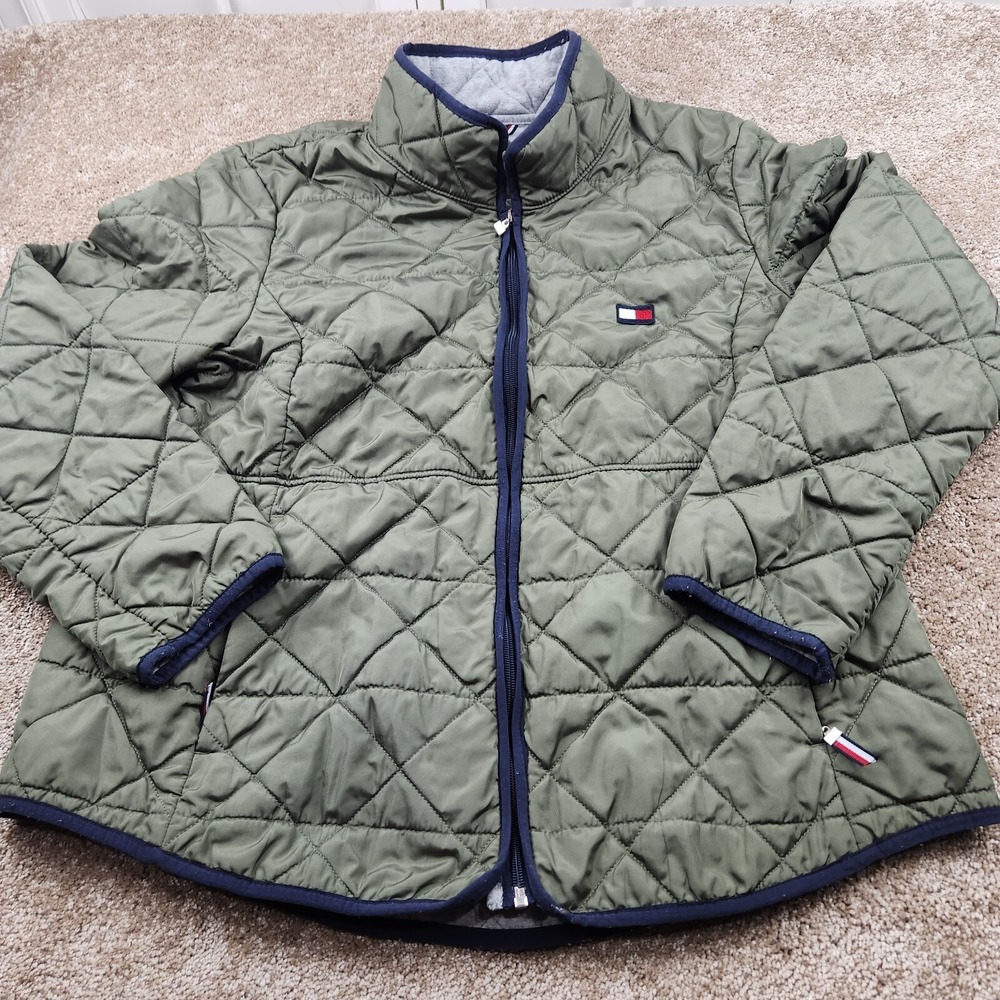 Tommy HilifigerJacket Quilted Bomber Insulated Green Youth XL Womens